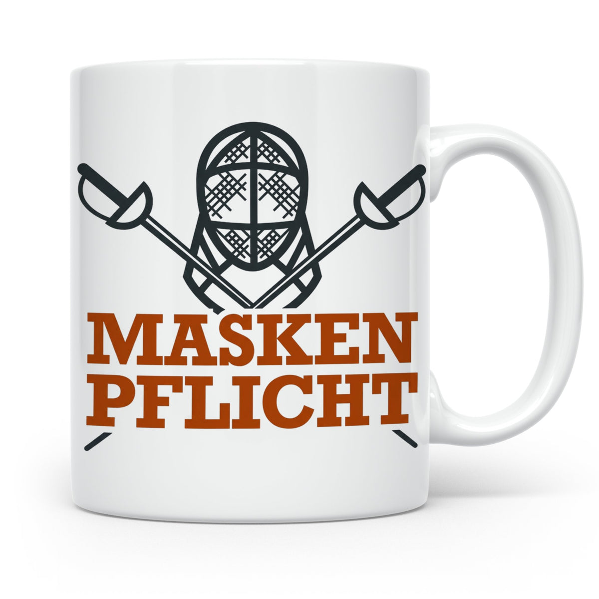 Fechter Tasse mit Maskenpflicht Spruch, lustiges Geschenk fü – Weiß [farbe:weiß]