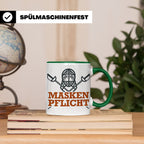 Fechter Tasse mit Maskenpflicht Spruch, lustiges Geschenk fü – Grün [farbe:grün]