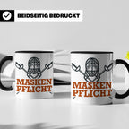 Fechter Tasse mit Maskenpflicht Spruch, lustiges Geschenk fü – Schwarz [farbe:schwarz]