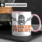 Fechter Tasse mit Maskenpflicht Spruch, lustiges Geschenk fü – Rosa [farbe:rosa]