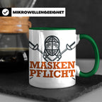 Fechter Tasse mit Maskenpflicht Spruch, lustiges Geschenk fü – Grün [farbe:grün]