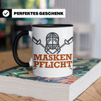 Fechter Tasse mit Maskenpflicht Spruch, lustiges Geschenk fü – Schwarz [farbe:schwarz]