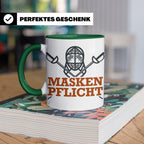Fechter Tasse mit Maskenpflicht Spruch, lustiges Geschenk fü – Grün [farbe:grün]