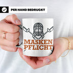 Fechter Tasse mit Maskenpflicht Spruch, lustiges Geschenk fü – Weiß [farbe:weiß]