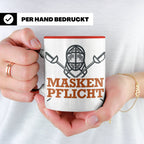 Fechter Tasse mit Maskenpflicht Spruch, lustiges Geschenk fü – Rot [farbe:rot]