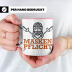 Fechter Tasse mit Maskenpflicht Spruch, lustiges Geschenk fü – Rosa [farbe:rosa]