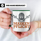 Fechter Tasse mit Maskenpflicht Spruch, lustiges Geschenk fü – Grün [farbe:grün]
