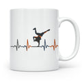 Breakdance Tasse mit Herzschlag, B-Boy Freeze Motiv, Hip Hop – Weiß [farbe:weiß]