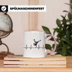 Breakdance Tasse mit Herzschlag, B-Boy Freeze Motiv, Hip Hop – Rosa [farbe:rosa]