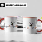 Breakdance Tasse mit Herzschlag, B-Boy Freeze Motiv, Hip Hop – Rot [farbe:rot]