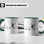 Breakdance Tasse mit Herzschlag, B-Boy Freeze Motiv, Hip Hop – Grün [farbe:grün]