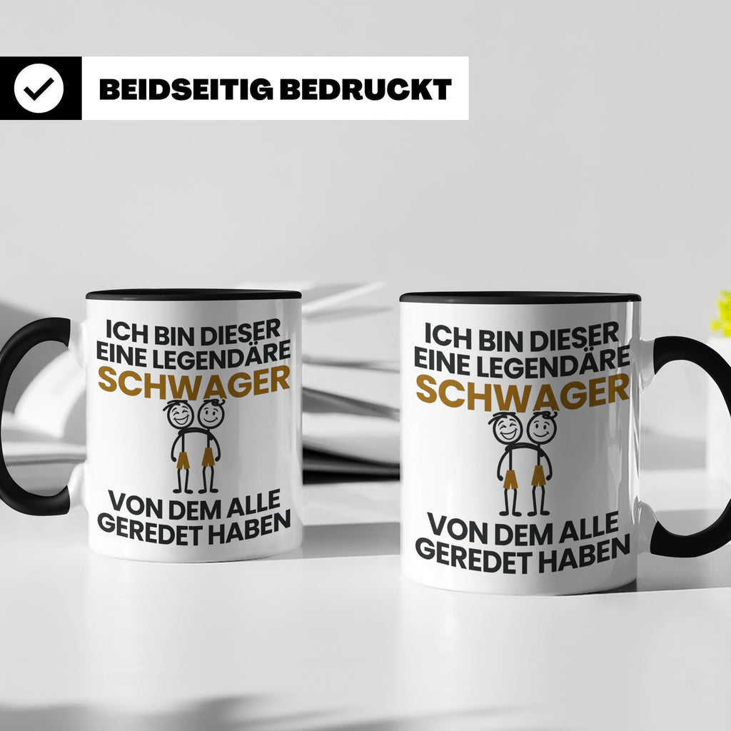 Schwager Tasse Legendärer Schwager Geschenk für Schwager Spr – Schwarz [farbe:schwarz]