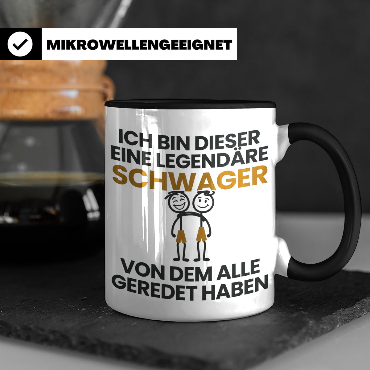 Schwager Tasse Legendärer Schwager Geschenk für Schwager Spr – Schwarz [farbe:schwarz]