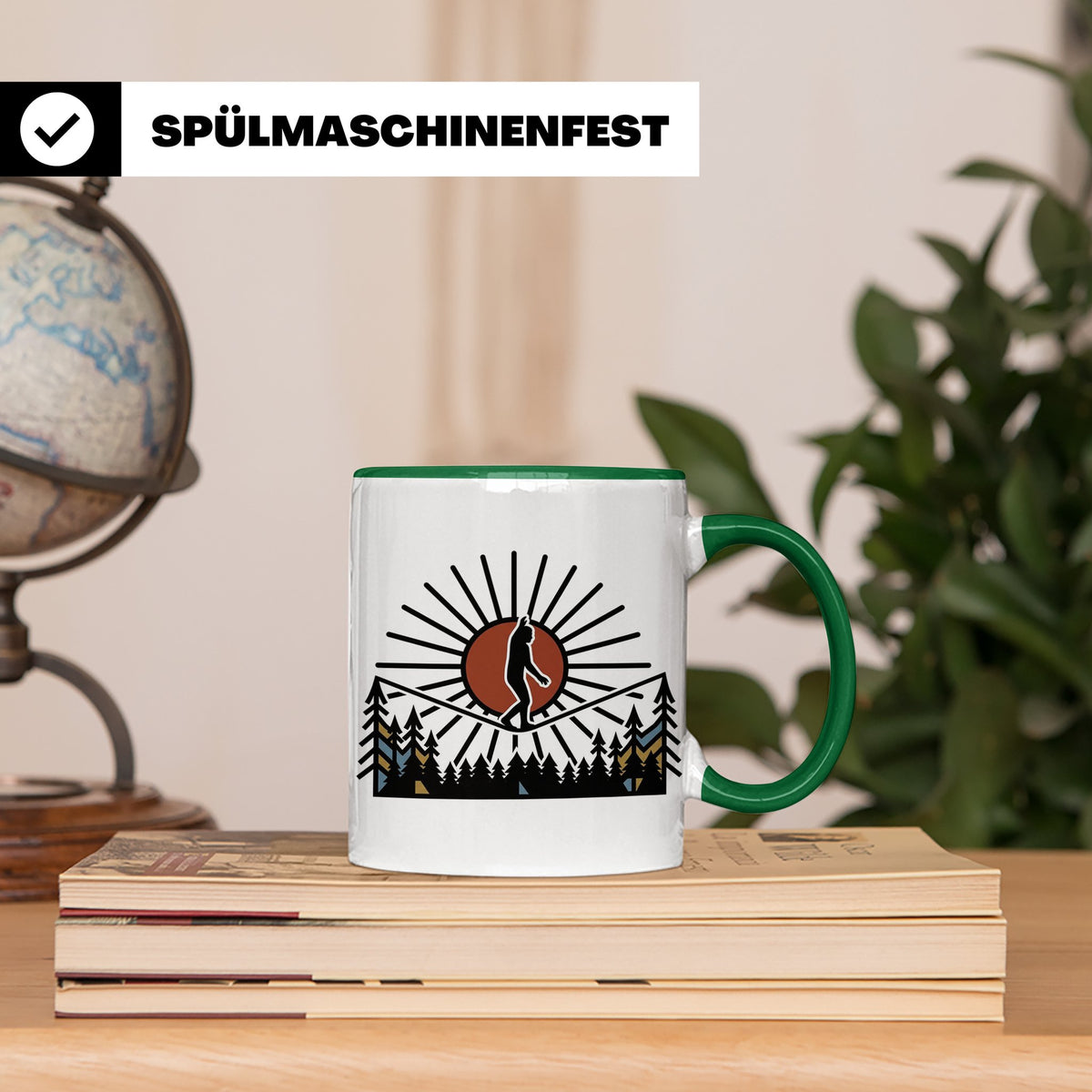 Bigfoot Tasse mit Slackline Motiv | Sasquatch Kaffeetasse fü – Grün [farbe:grün]