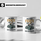 Holzfäller Tasse mit Spruch Ene Mene Fichte | Geschenk für F – Weiß [farbe:weiß]