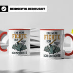 Holzfäller Tasse mit Spruch Ene Mene Fichte | Geschenk für F – Rot [farbe:rot]