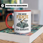 Holzfäller Tasse mit Spruch Ene Mene Fichte | Geschenk für F – Rot [farbe:rot]