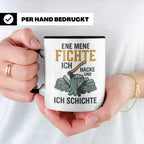 Holzfäller Tasse mit Spruch Ene Mene Fichte | Geschenk für F – Schwarz [farbe:schwarz]