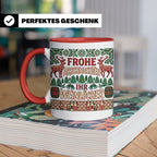 Frohe Arschnachten Tasse für Weinlöcher | Lustiges Ugly Chri – Rot [farbe:rot]