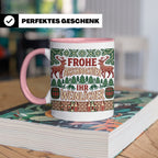 Frohe Arschnachten Tasse für Weinlöcher | Lustiges Ugly Chri – Rosa [farbe:rosa]