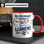 Billard Tasse mit Spruch Bin ich dran Hinsetzen Zugucken Ler – Rot [farbe:rot]
