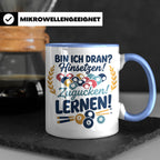 Billard Tasse mit Spruch Bin ich dran Hinsetzen Zugucken Ler – Blau [farbe:blau]
