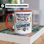Billard Tasse mit Spruch Bin ich dran Hinsetzen Zugucken Ler – Rot [farbe:rot]