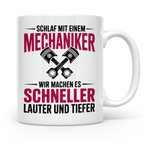 Schlaf mit Mechaniker Tasse - Kfz Schrauber Tuning Geschenki – Weiß [farbe:weiß]