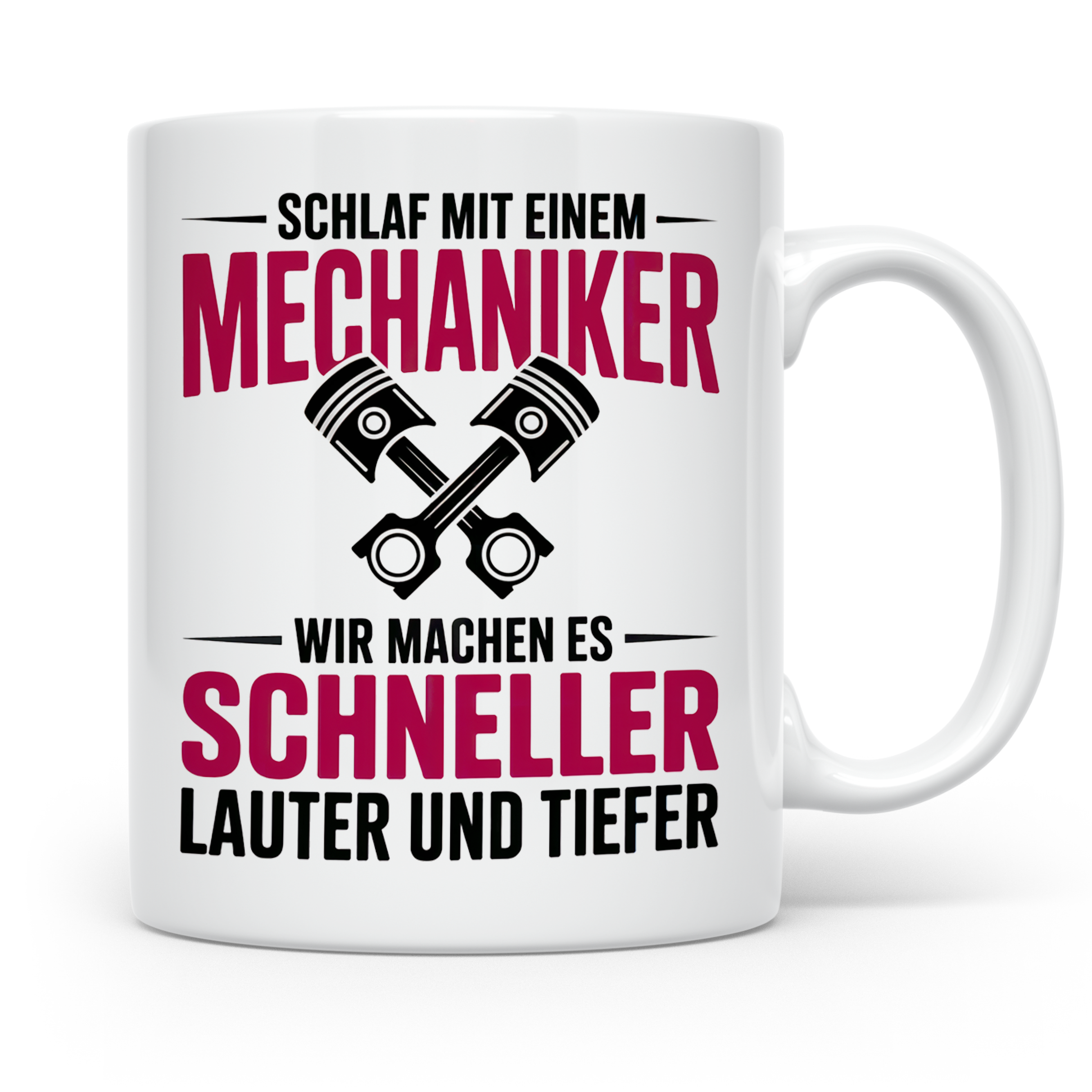 Schlaf mit Mechaniker Tasse - Kfz Schrauber Tuning Geschenki – Weiß [farbe:weiß]