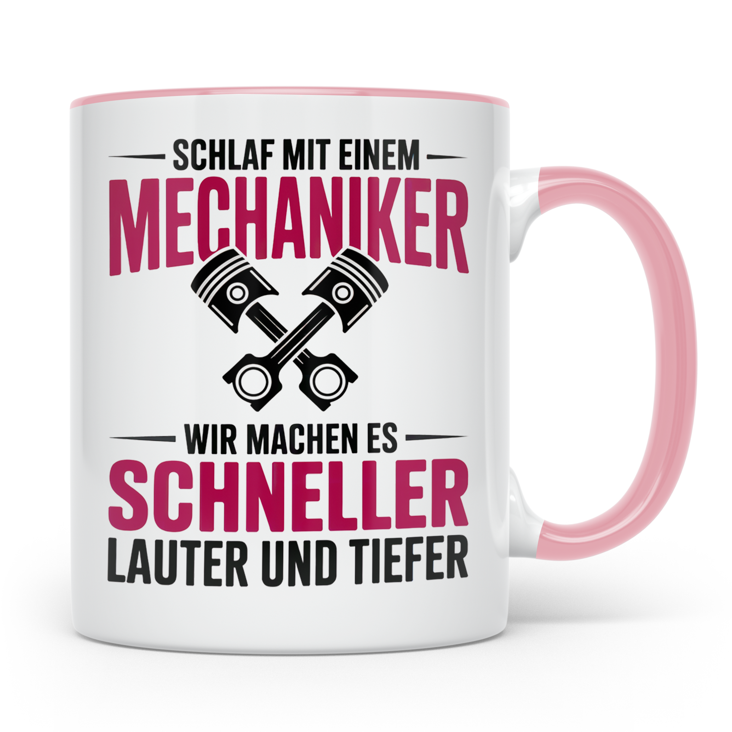 Schlaf mit Mechaniker Tasse - Kfz Schrauber Tuning Geschenki – Rosa [farbe:rosa]