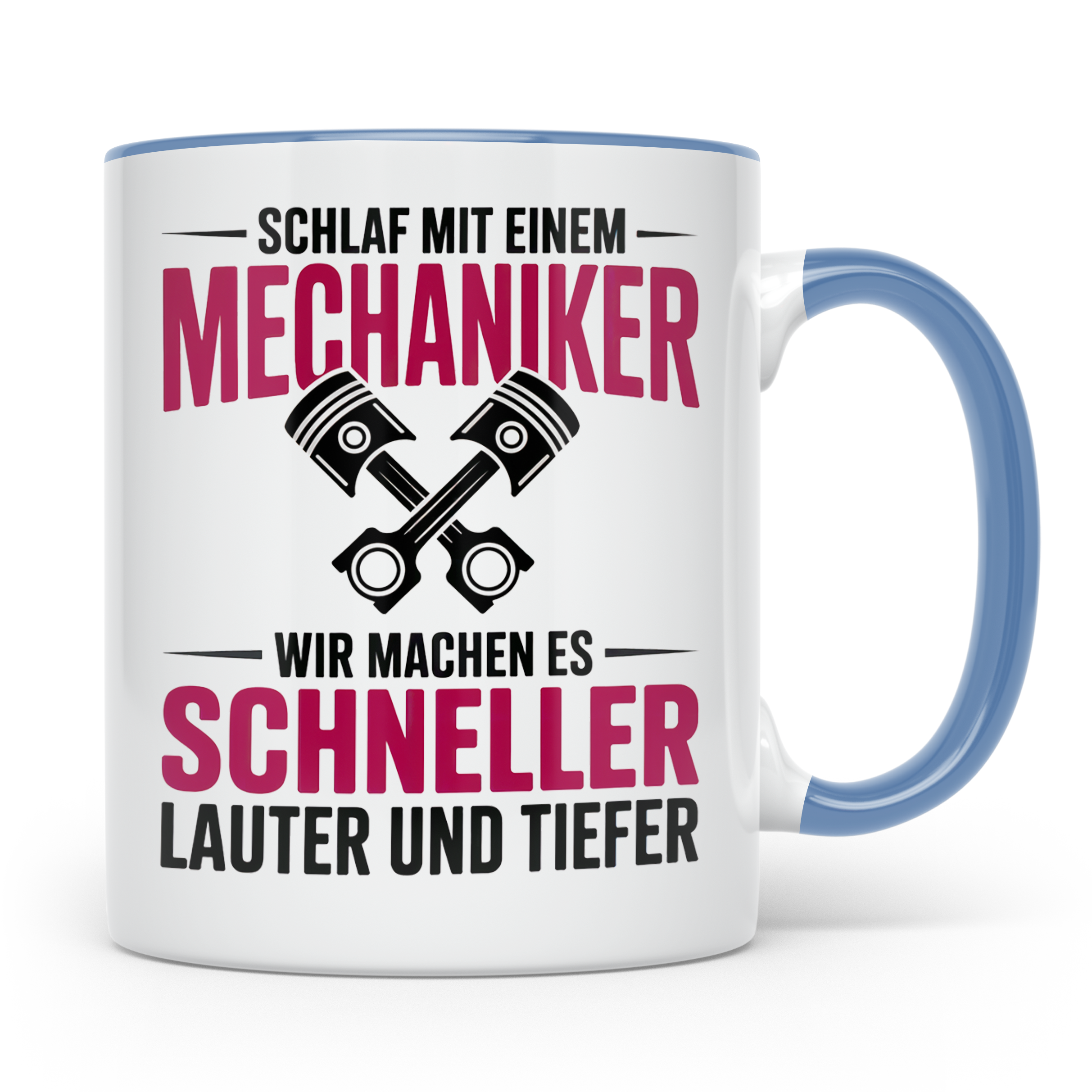 Schlaf mit Mechaniker Tasse - Kfz Schrauber Tuning Geschenki – Blau [farbe:blau]