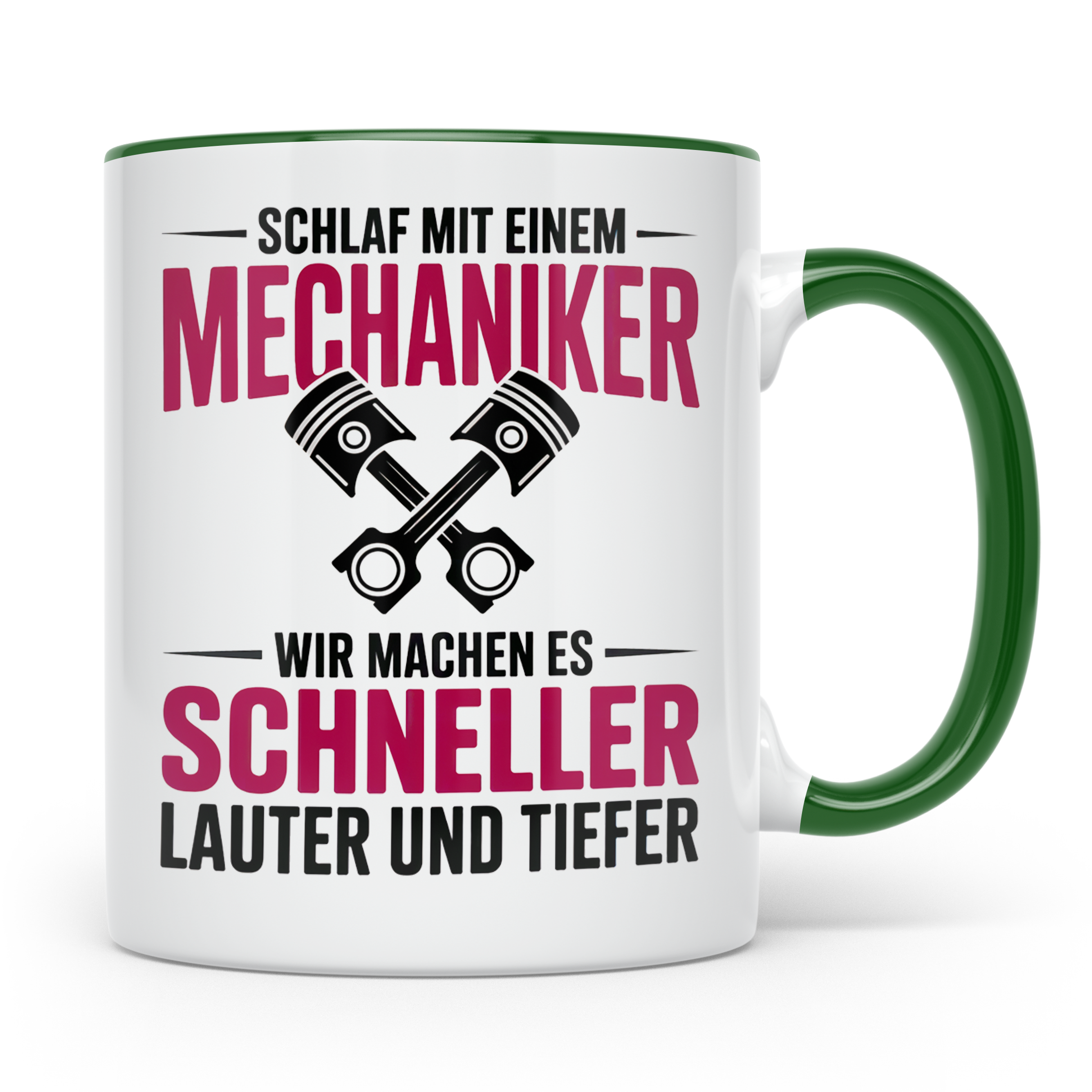 Schlaf mit Mechaniker Tasse - Kfz Schrauber Tuning Geschenki – Grün [farbe:grün]