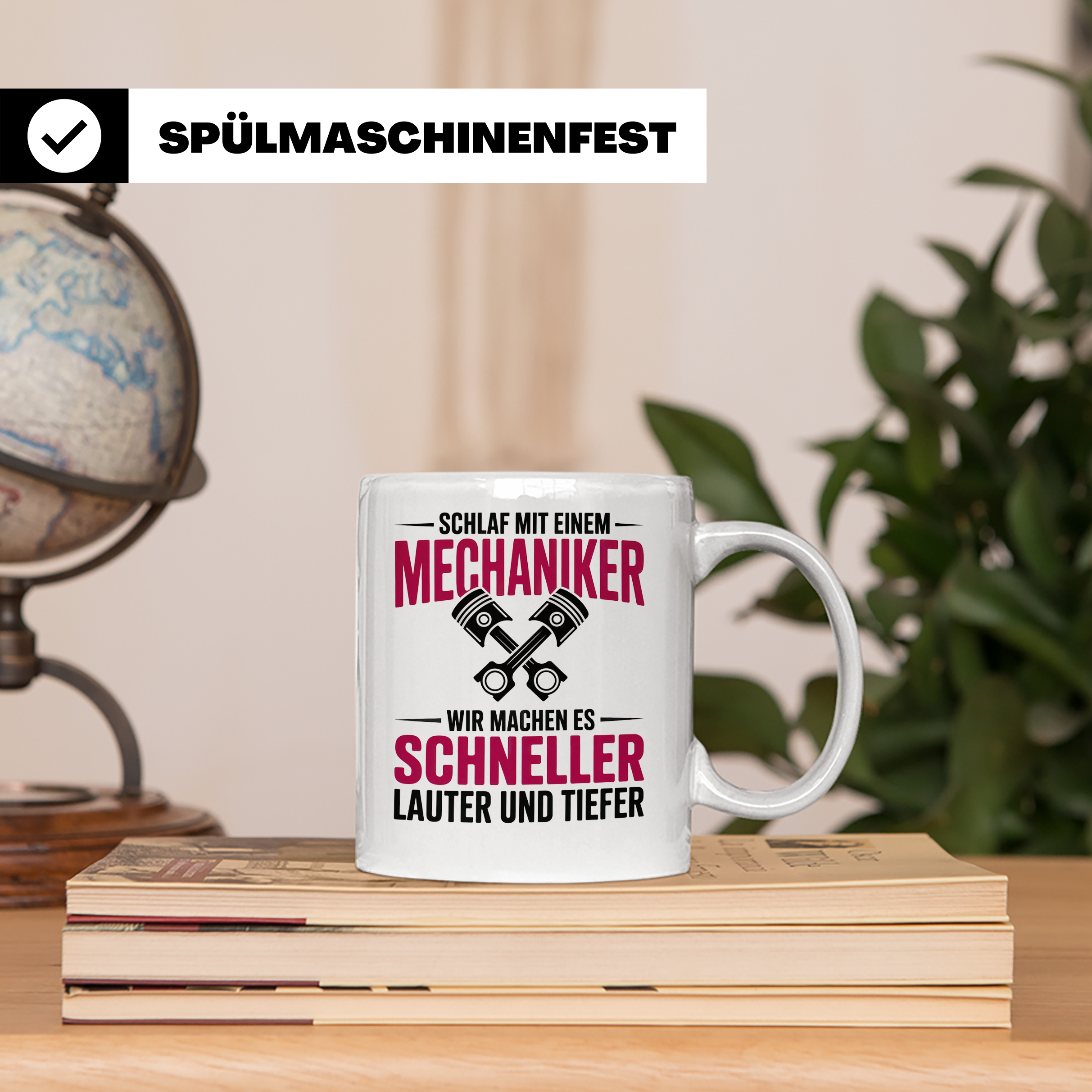 Schlaf mit Mechaniker Tasse - Kfz Schrauber Tuning Geschenki – Weiß [farbe:weiß]