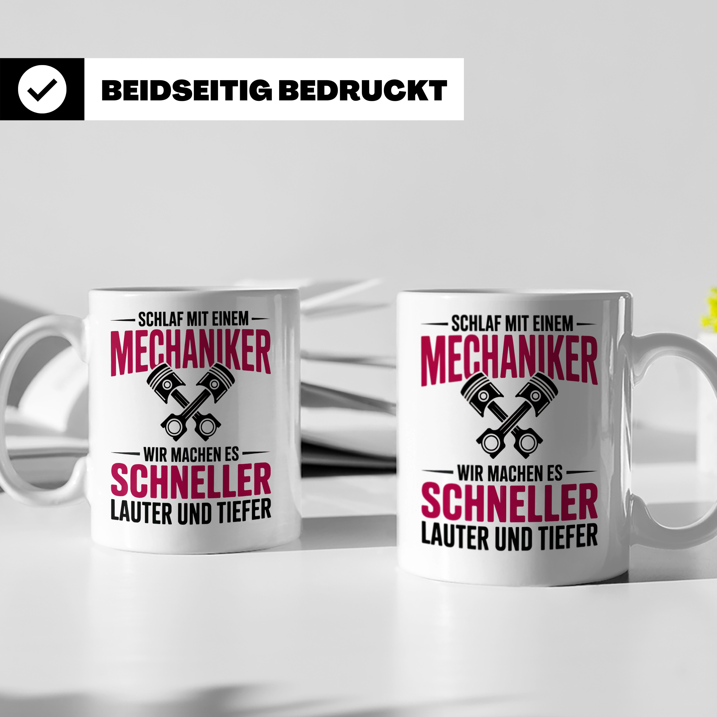 Schlaf mit Mechaniker Tasse - Kfz Schrauber Tuning Geschenki – Weiß [farbe:weiß]