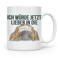 Ich würde jetzt lieber in die Höhle Tasse für Introvertierte – Weiß [farbe:weiß]