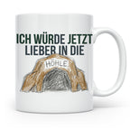 Ich würde jetzt lieber in die Höhle Tasse für Introvertierte – Weiß [farbe:weiß]