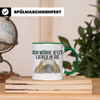 Ich würde jetzt lieber in die Höhle Tasse für Introvertierte – Grün [farbe:grün]