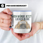 Ich würde jetzt lieber in die Höhle Tasse für Introvertierte – Blau [farbe:blau]