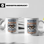 Billard Tasse Alter Mann mit Cue Spruch | Lustiges Poolbilla – Weiß [farbe:weiß]