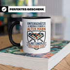 Billard Tasse Alter Mann mit Cue Spruch | Lustiges Poolbilla – Schwarz [farbe:schwarz]