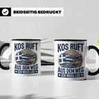 Kos Tasse mit Spruch 'Kos ruft ich muss los' | Griechenland  – Schwarz [farbe:schwarz]