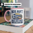Kos Tasse mit Spruch 'Kos ruft ich muss los' | Griechenland  – Rosa [farbe:rosa]