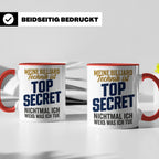 Billard Tasse lustig Spruch Top Secret Technik, Geschenk für – Rot [farbe:rot]
