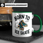 Eiskunstlauf Tasse Born to Ice Skate Spruch Schlittschuhlauf – Grün [farbe:grün]