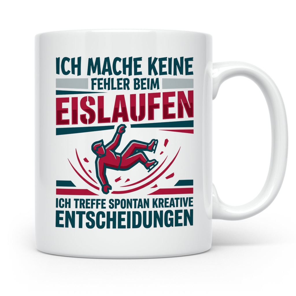 Eislaufen Tasse mit Spruch Keine Fehler kreative Entscheidun – Weiß [farbe:weiß]