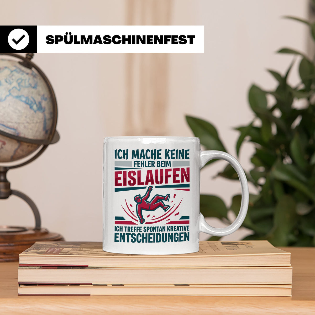 Eislaufen Tasse mit Spruch Keine Fehler kreative Entscheidun – Weiß [farbe:weiß]