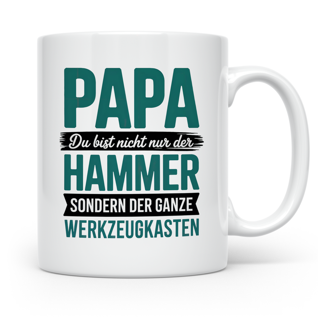 Papa Tasse: Du bist mehr als der Hammer, der ganze Werkzeugk – Weiß [farbe:weiß]