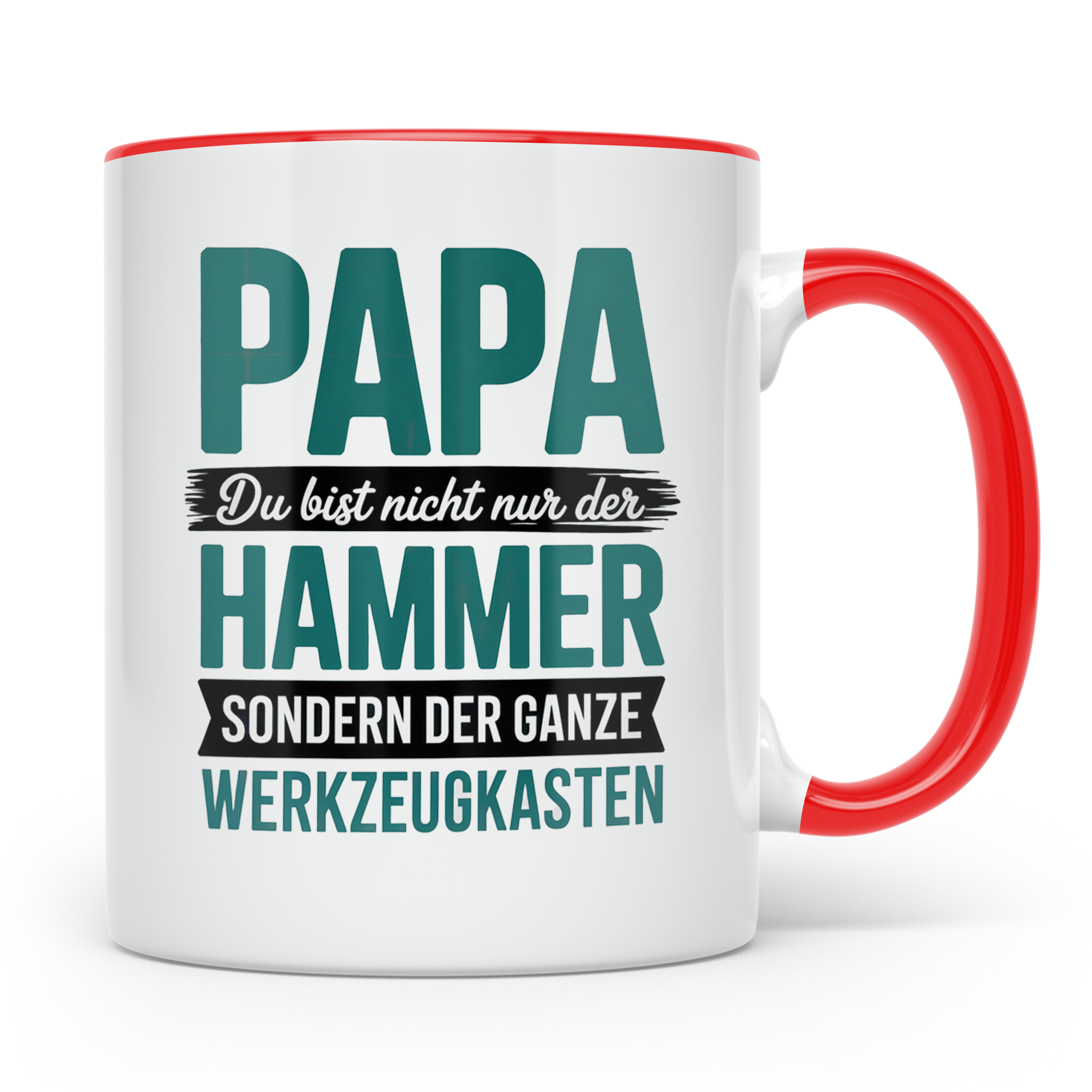 Papa Tasse: Du bist mehr als der Hammer, der ganze Werkzeugk – Rot [farbe:rot]