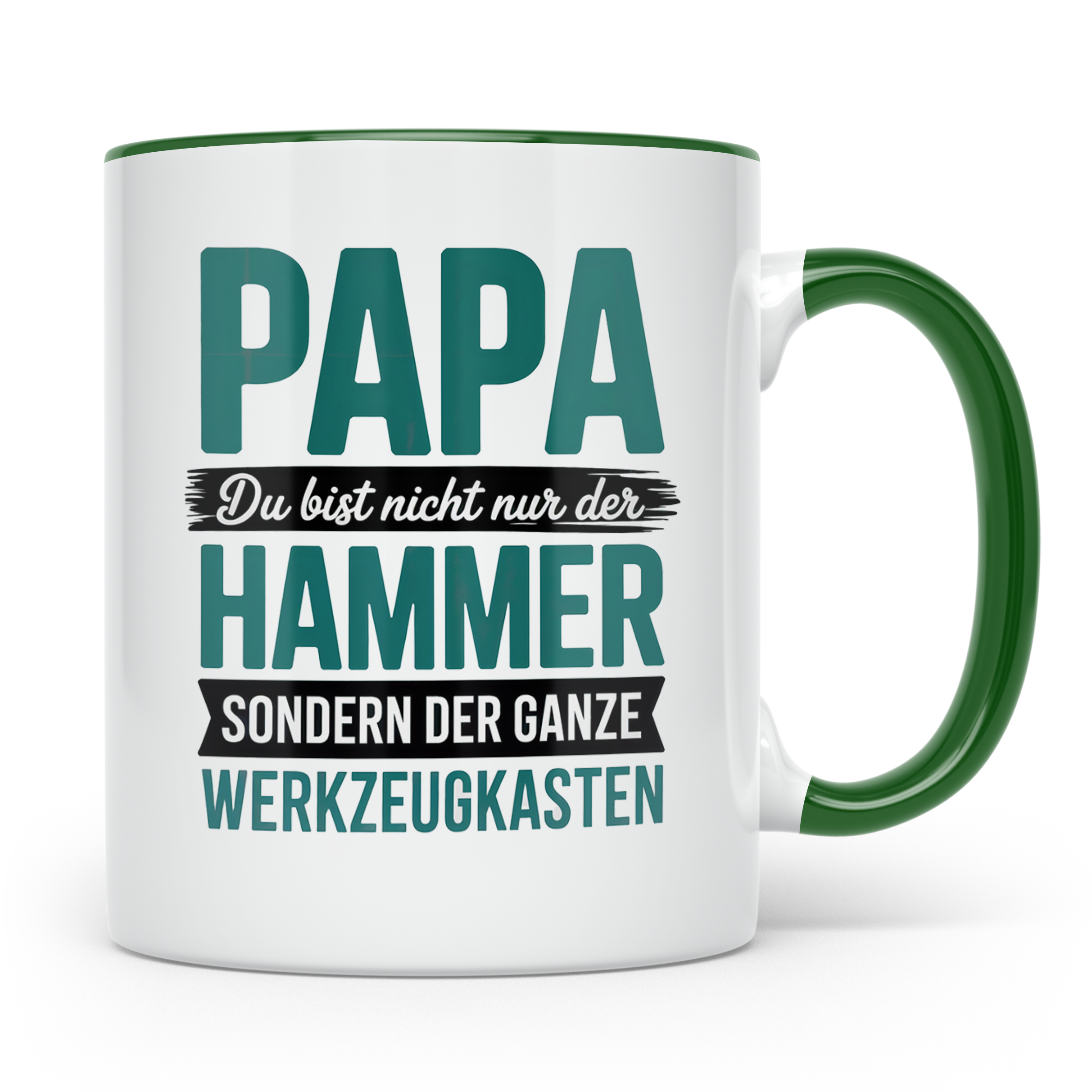 Papa Tasse: Du bist mehr als der Hammer, der ganze Werkzeugk – Grün [farbe:grün]