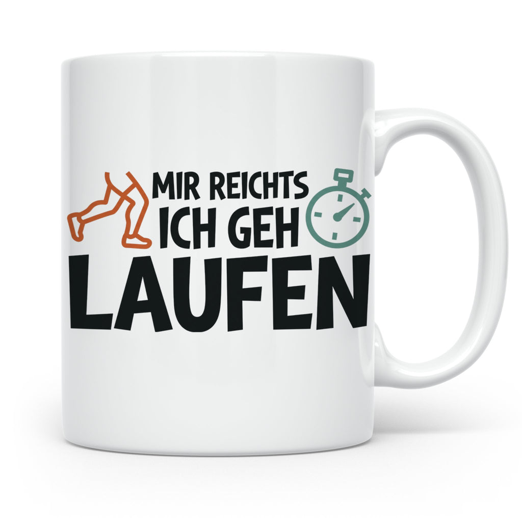Läufer Tasse mit Spruch Mir reichts ich geh laufen, Geschenk – Weiß [farbe:weiß]